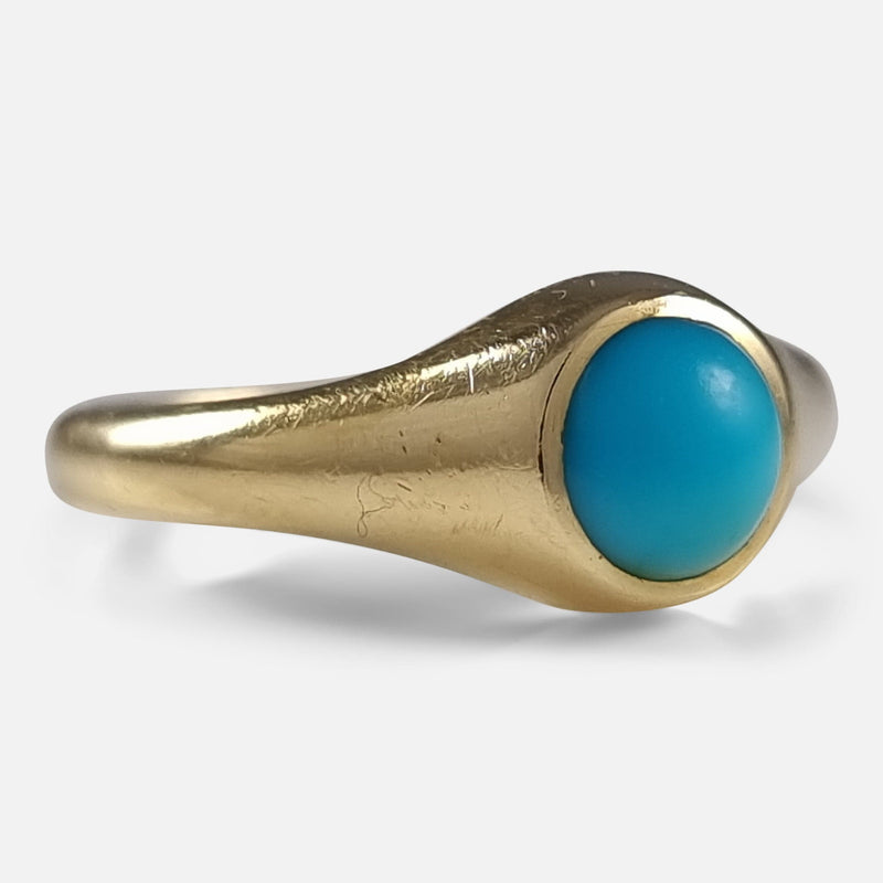 Gold Ring with Turquoise Cabochon Center and Coral Cabochon Dots –  KennethJayLane.com
